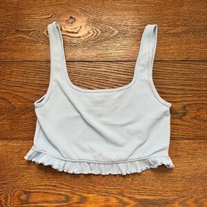 Light Blue Ribbed Zara Tank Top